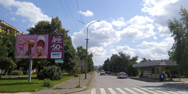 Щит 6x3,  м. Ужгород вул.Грушевського - Заньковецької (в сторону Минайської)