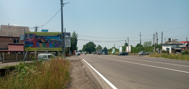 Щит 6x3, с.Бедевля, вул.Волошина в сторону м. Тячів ,перехрестя ( на смт. Дубове ) Щит 6x3, с.Бедевля, вул.Волошина в сторону м. Тячів ,перехрестя ( на смт. Дубове )